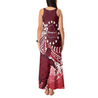 Cook Islands Mangaia Gospel Day Tank Maxi Dress Polynesian Art With Sea Turtle LT14 - Polynesian Pride