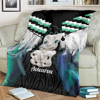Aotearoa Korowai Motif Blanket Hei Tiki Poutama Maori Pattern LT14 - Polynesian Pride