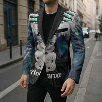 Aotearoa Korowai Motif Blazer Hei Tiki Poutama Maori Pattern - Polynesian Pride