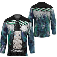 Aotearoa Korowai Motif Hockey Jersey Hei Tiki Poutama Maori Pattern - Polynesian Pride