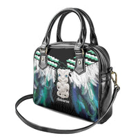Aotearoa Korowai Motif Shoulder Handbag Hei Tiki Poutama Maori Pattern