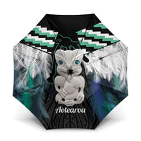 Aotearoa Korowai Motif Umbrella Hei Tiki Poutama Maori Pattern - Polynesian Pride