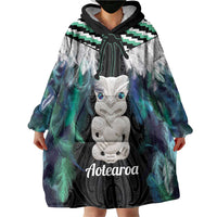 Aotearoa Korowai Motif Wearable Blanket Hoodie Hei Tiki Poutama Maori Pattern LT14 - Polynesian Pride