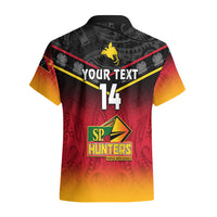 Personalised Papua New Guinea Rugby Hawaiian Shirt PNG Hunters Polynesian Black LT14 - Polynesian Pride
