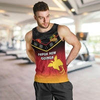 Personalised Papua New Guinea Rugby Men Tank Top PNG Hunters Polynesian Black LT14 - Polynesian Pride