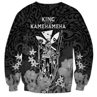 Polynesian Pride King Kamehameha Day Hawaii Sweatshirt Polynesia Tribal Kanaka And Hibiscus Black LT14 - Polynesian Pride