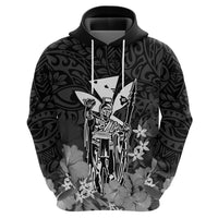 Custom King Kamehameha Day Hawaii Hoodie Polynesia Tribal Kanaka and Hibiscus Black LT14 - Polynesian Pride
