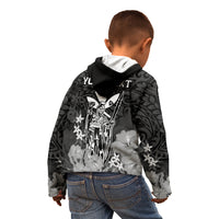 Personalised King Kamehameha Day Hawaii Kid Hoodie Polynesia Tribal Kanaka And Hibiscus Black LT14 - Polynesian Pride