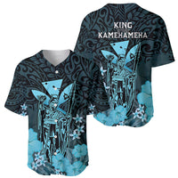 Polynesian Pride King Kamehameha Day Hawaii Baseball Jersey Polynesia Tribal Kanaka And Hibiscus Turquoise LT14 - Polynesian Pride