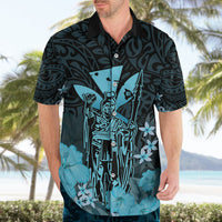 Personalised King Kamehameha Day Hawaii Hawaiian Shirt Polynesia Tribal Kanaka And Hibiscus Turquoise LT14 - Polynesian Pride