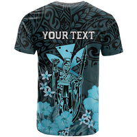 Custom King Kamehameha Day Hawaii T Shirt Polynesia Tribal Kanaka And Hibiscus Turquoise LT14 - Polynesian Pride