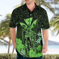Polynesian Pride King Kamehameha Day Hawaii Hawaiian Shirt Polynesia Tribal Kanaka And Hibiscus Green LT14 - Polynesian Pride