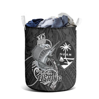 Guam Blue Marlin Fishing Laundry Basket Guahan Fish Hook Tattoo Black Version LT14 - Polynesian Pride
