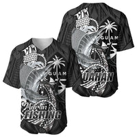 Guam Blue Marlin Fishing Baseball Jersey Guahan Fish Hook Tattoo Black Version LT14 - Polynesian Pride