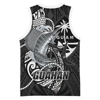 Guam Blue Marlin Fishing Basketball Jersey Guahan Fish Hook Tattoo Black Version LT14 - Polynesian Pride