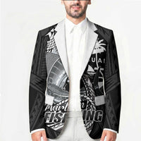 Guam Blue Marlin Fishing Blazer Guahan Fish Hook Tattoo Black Version LT14 - Polynesian Pride