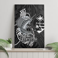 Guam Blue Marlin Fishing Canvas Wall Art Guahan Fish Hook Tattoo Black Version LT14 - Polynesian Pride