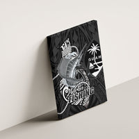 Guam Blue Marlin Fishing Canvas Wall Art Guahan Fish Hook Tattoo Black Version LT14 - Polynesian Pride