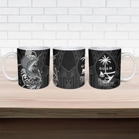 Guam Blue Marlin Fishing Ceramic Mug Guahan Fish Hook Tattoo Black Version LT14 - Polynesian Pride