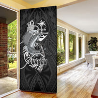 Guam Blue Marlin Fishing Door Cover Guahan Fish Hook Tattoo Black Version LT14 - Polynesian Pride