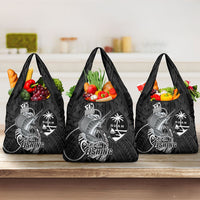 Guam Blue Marlin Fishing Grocery Bag Guahan Fish Hook Tattoo Black Version LT14 3-pack One Size Black - Polynesian Pride