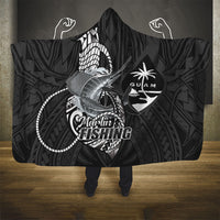 Guam Blue Marlin Fishing Hooded Blanket Guahan Fish Hook Tattoo Black Version LT14 - Polynesian Pride