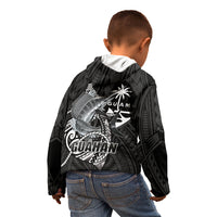 Guam Blue Marlin Fishing Kid Hoodie Guahan Fish Hook Tattoo Black Version LT14 - Polynesian Pride