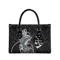 Guam Blue Marlin Fishing Leather Bag Guahan Fish Hook Tattoo Black Version LT14 - Polynesian Pride