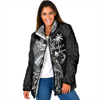 Guam Blue Marlin Fishing Padded Jacket Guahan Fish Hook Tattoo Black Version LT14 Women Black - Polynesian Pride