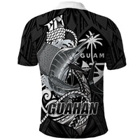 Guam Blue Marlin Fishing Polo Shirt Guahan Fish Hook Tattoo Black Version LT14 - Polynesian Pride