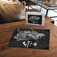 Guam Blue Marlin Fishing Puzzle Guahan Fish Hook Tattoo Black Version LT14 - Polynesian Pride