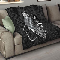 Guam Blue Marlin Fishing Quilt Guahan Fish Hook Tattoo Black Version LT14 - Polynesian Pride