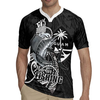 Guam Blue Marlin Fishing Rugby Jersey Guahan Fish Hook Tattoo Black Version LT14 - Polynesian Pride