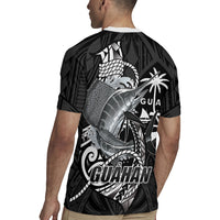 Guam Blue Marlin Fishing Rugby Jersey Guahan Fish Hook Tattoo Black Version LT14 - Polynesian Pride