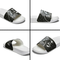Guam Blue Marlin Fishing Slide Sandals Guahan Fish Hook Tattoo Black Version LT14 - Polynesian Pride