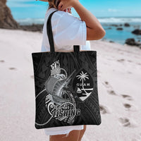 Guam Blue Marlin Fishing Tote Bag Guahan Fish Hook Tattoo Black Version LT14 - Polynesian Pride