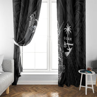 Guam Blue Marlin Fishing Window Curtain Guahan Fish Hook Tattoo Black Version LT14 - Polynesian Pride