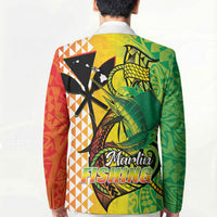 Hawaii Blue Marlin Fishing Blazer Hawaiian Kanaka Kakau Reggae LT14 - Polynesian Pride