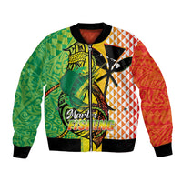 Hawaii Blue Marlin Fishing Bomber Jacket Hawaiian Kanaka Kakau Reggae LT14 Unisex Reggae - Polynesian Pride