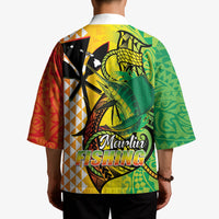 Hawaii Blue Marlin Fishing Kimono Hawaiian Kanaka Kakau Reggae LT14 - Polynesian Pride