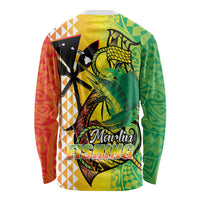 Hawaii Blue Marlin Fishing Long Sleeve Shirt Hawaiian Kanaka Kakau Reggae LT14 - Polynesian Pride