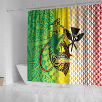 Hawaii Blue Marlin Fishing Shower Curtain Hawaiian Kanaka Kakau Reggae LT14 - Polynesian Pride