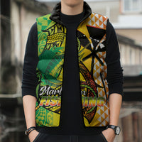 Hawaii Blue Marlin Fishing Sleeveless Puffer Jacket Hawaiian Kanaka Kakau Reggae LT14 - Polynesian Pride