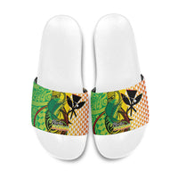 Hawaii Blue Marlin Fishing Slide Sandals Hawaiian Kanaka Kakau Reggae LT14 Reggae - Polynesian Pride