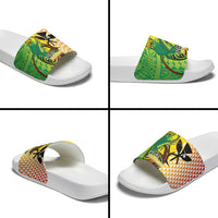 Hawaii Blue Marlin Fishing Slide Sandals Hawaiian Kanaka Kakau Reggae LT14 - Polynesian Pride