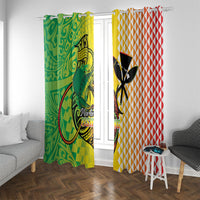 Hawaii Blue Marlin Fishing Window Curtain Hawaiian Kanaka Kakau Reggae LT14 With Grommets Reggae - Polynesian Pride