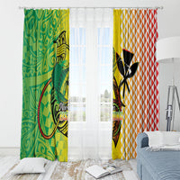 Hawaii Blue Marlin Fishing Window Curtain Hawaiian Kanaka Kakau Reggae LT14 - Polynesian Pride