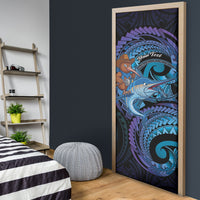 Personalised Blue Marlin Fishing New Zealand Door Cover NZ Kiwi Cowboy Born To Fish
