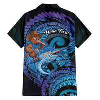 Personalised Blue Marlin Fishing New Zealand Family Matching Summer Maxi Dress and Hawaiian Shirt NZ Kiwi Cowboy Born To Fish