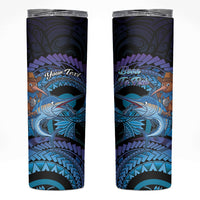 Personalised Blue Marlin Fishing New Zealand Skinny Tumbler NZ Kiwi Cowboy Born To Fish